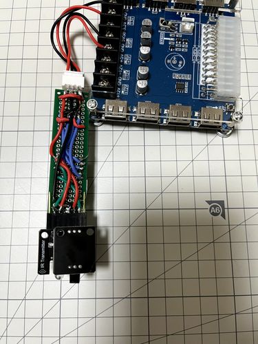 protoboard, esp8266, voltage converter, ir receiver, ir transmitter